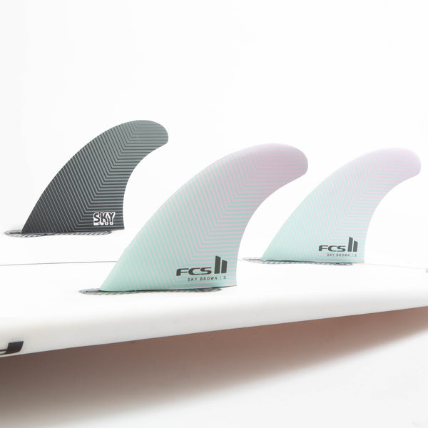 FCS II Sky Brown Tri Fin Set