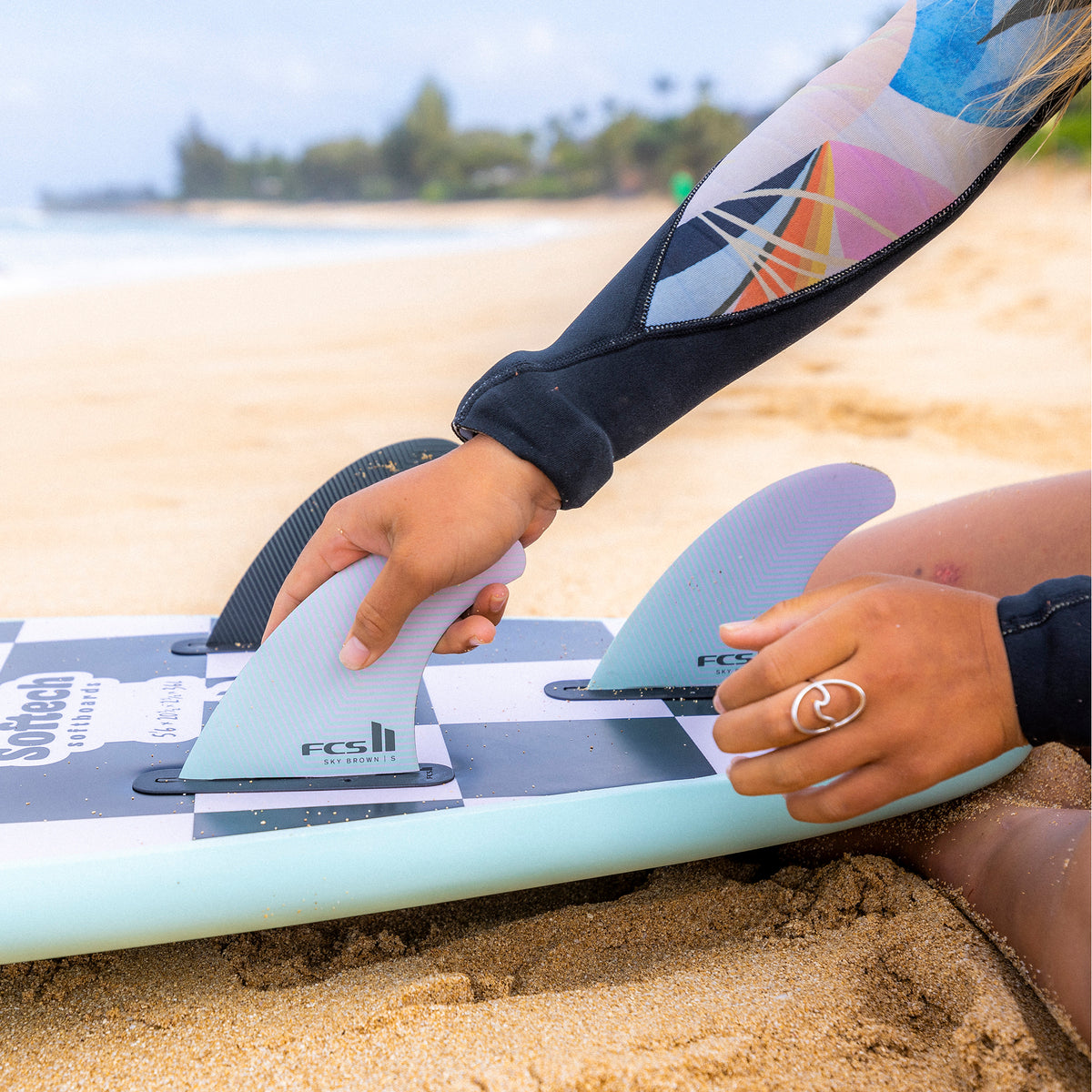 FCS II Sky Brown Tri Fin Set - FCS Australia
